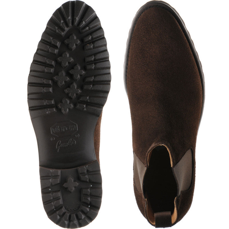 Product image for Herring Oxney mens rubber-soled Chelsea boots in dark brown suede