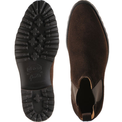 Product image for Herring Oxney mens rubber-soled Chelsea boots in dark brown suede