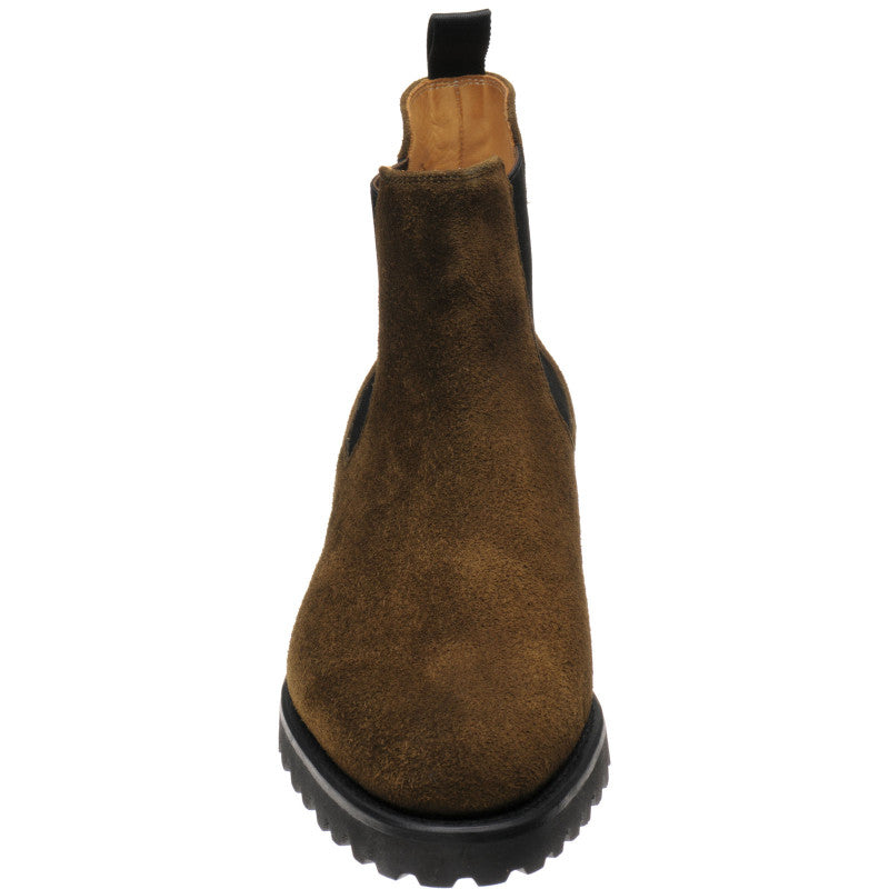 Product image for Herring Oxney mens rubber-soled Chelsea boots in dark green suede