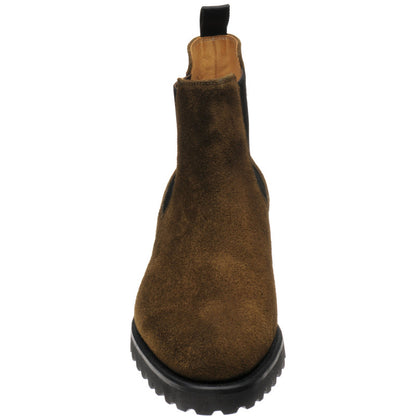Product image for Herring Oxney mens rubber-soled Chelsea boots in dark green suede