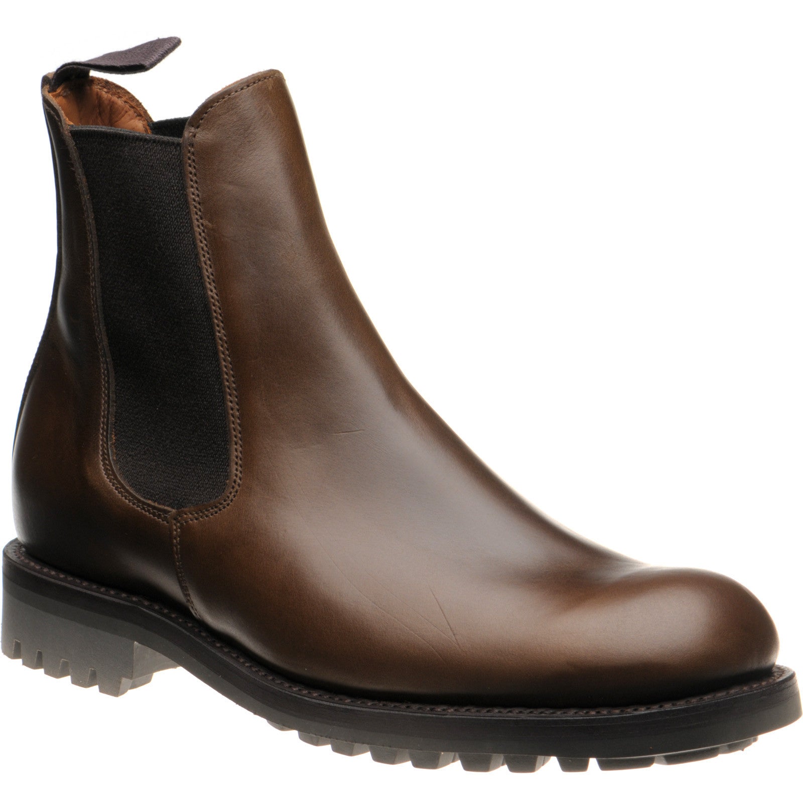 Product image for Herring Parrett mens rubber-soled Chelsea boots in brown calf