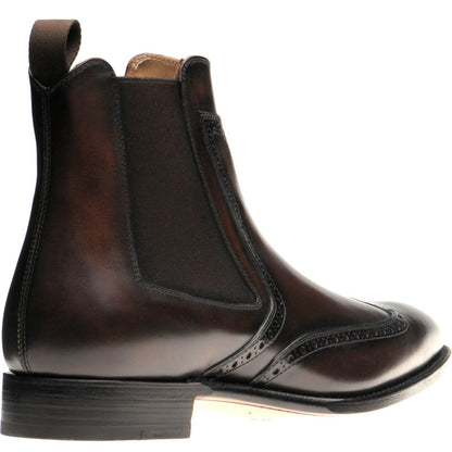 Product image for Herring Perry mens brogue Chelsea boots in brown calf