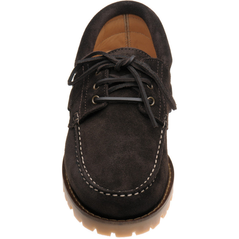 Product image for Herring Rock mens rubber-soled deck shoes in brown suede