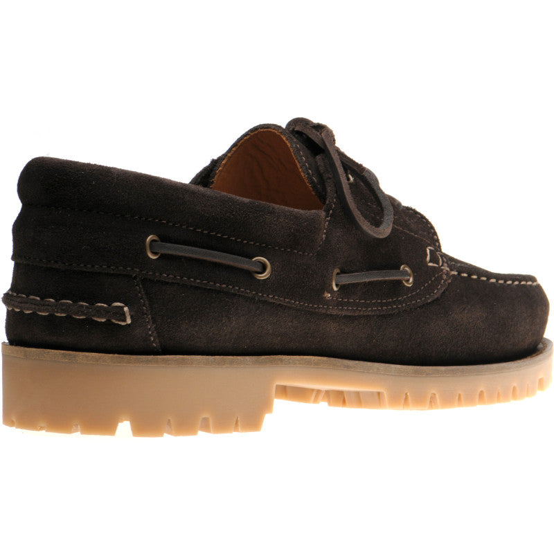 Product image for Herring Rock mens rubber-soled deck shoes in brown suede