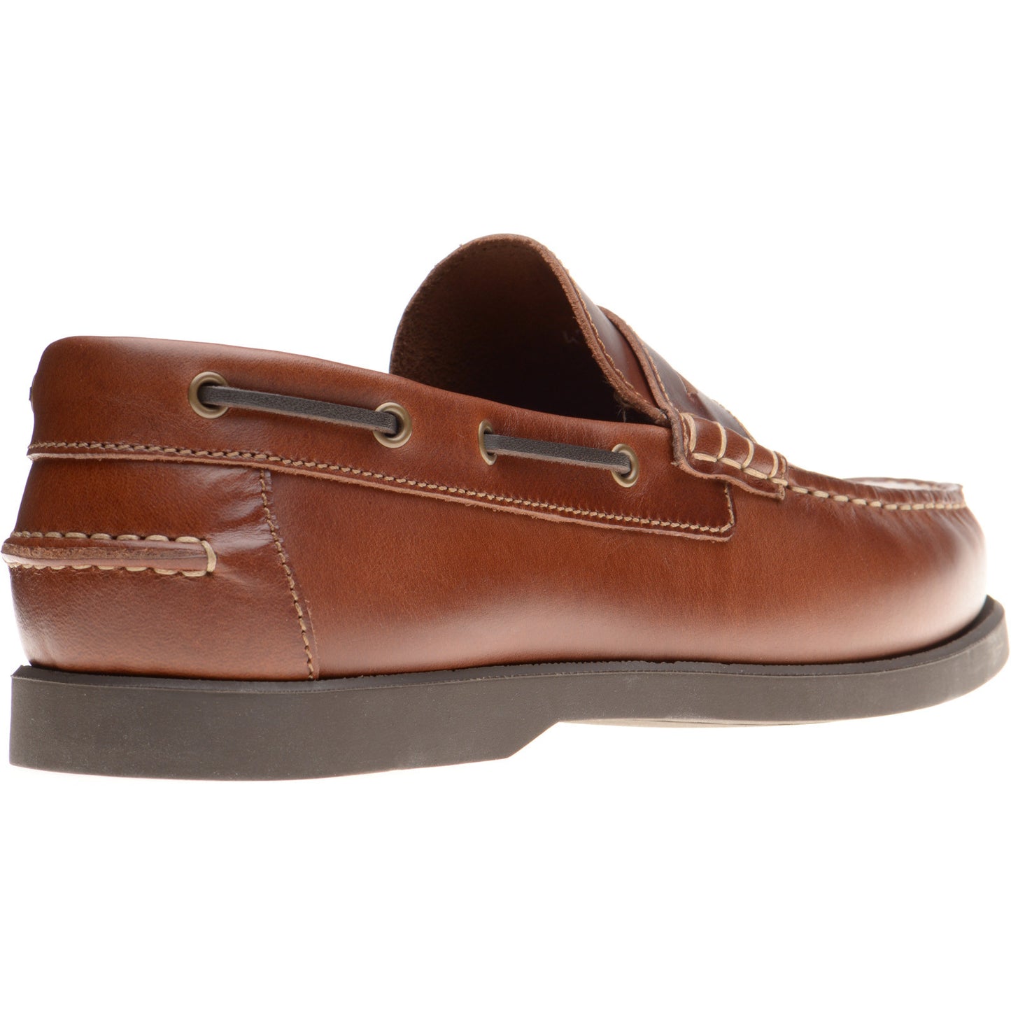 Product image for Herring Salcombe mens rubber-soled deck shoes in chestnut