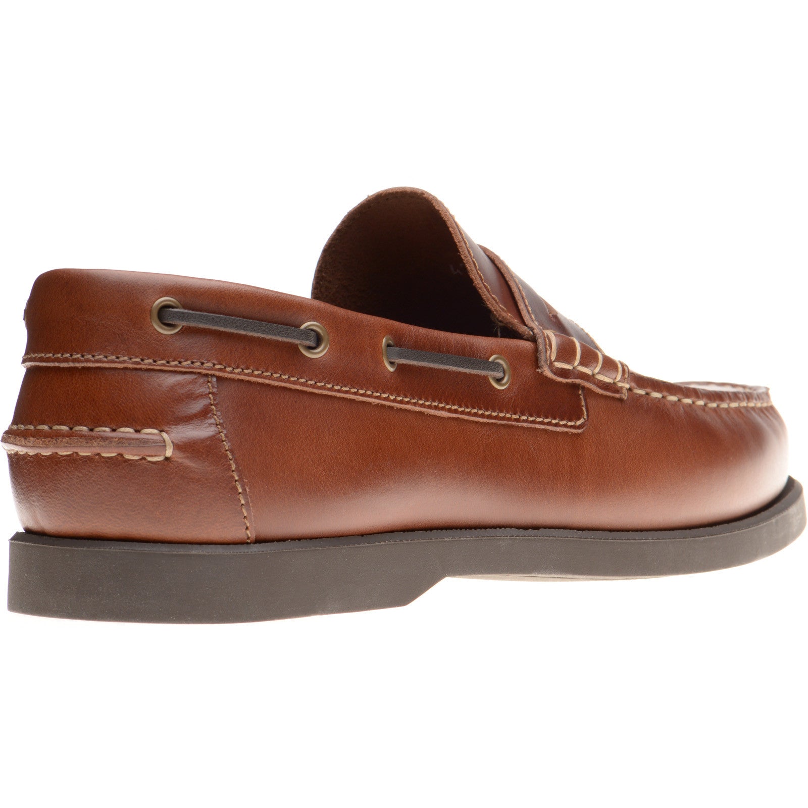 Product image for Herring Salcombe mens rubber-soled deck shoes in chestnut