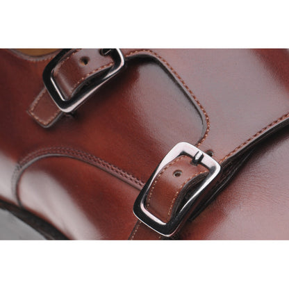 Product image for Herring Shakespeare mens double monk shoes in rosewood calf (second)