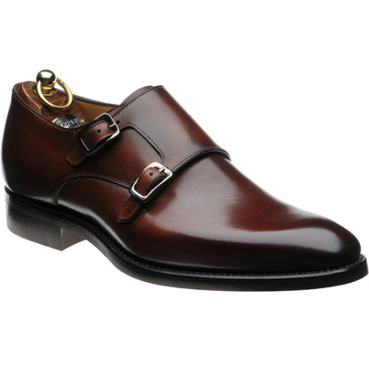 Product image for Herring Shakespeare R mens rubber-soled double monk shoes in rosewood calf (second)