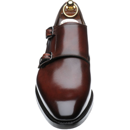Product image for Herring Shakespeare R mens rubber-soled double monk shoes in rosewood calf (second)