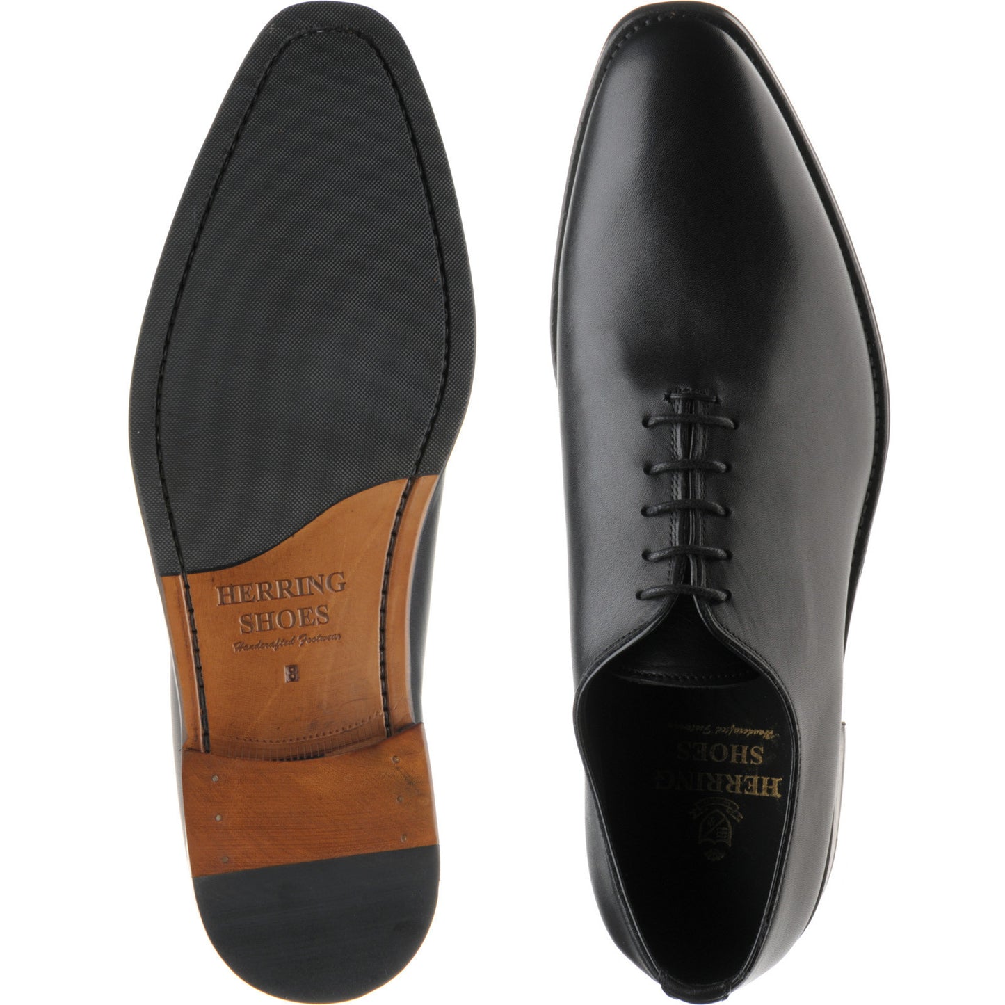 Product image for Herring Shrewsbury mens Oxfords in black calf (second)