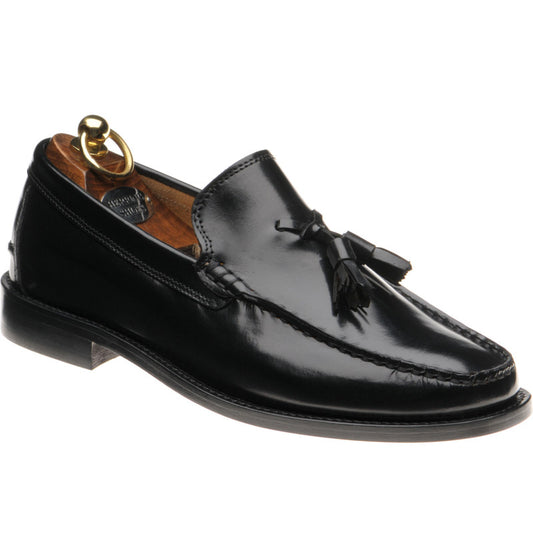 Product image for Herring Sienna II mens hybrid-soled tasselled loafers in black polished