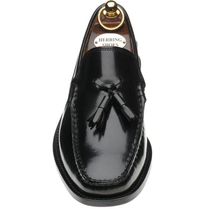 Product image for Herring Sienna II mens hybrid-soled tasselled loafers in black polished