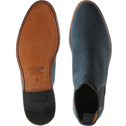 Product image for Herring Sittaford mens Chelsea boots in ocean suede