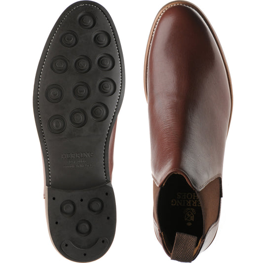 Product image for Herring Sittaford Rubber mens rubber-soled Chelsea boots in brown waxy calf