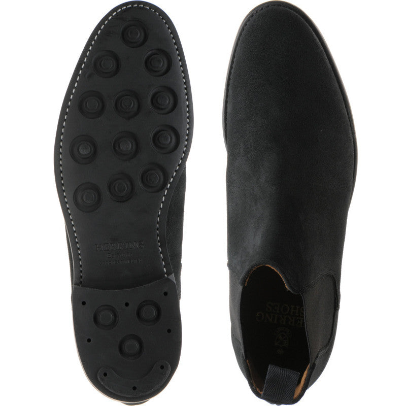 Product image for Herring Sittaford Rubber mens rubber-soled Chelsea boots in charcoal suede