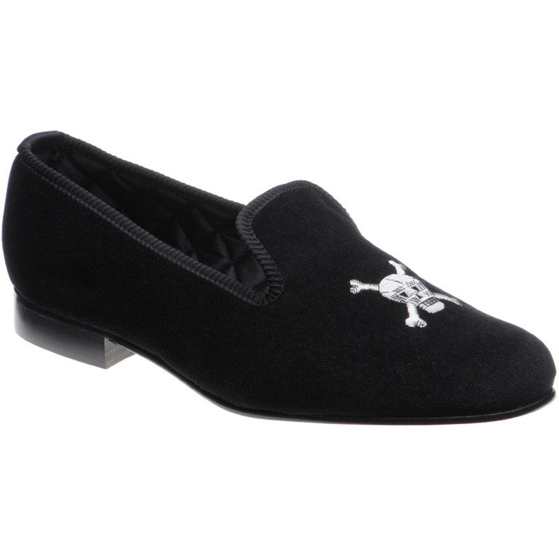 Product image for Herring Skull Slipper mens house shoes in black velvet