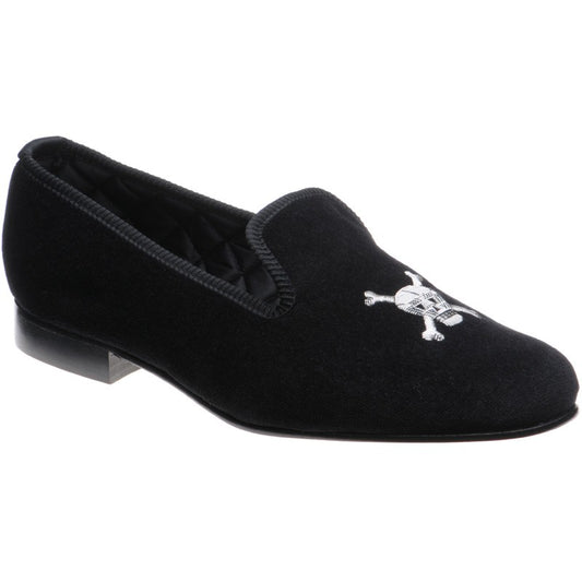 Product image for Herring Skull Slipper mens house shoes in black velvet