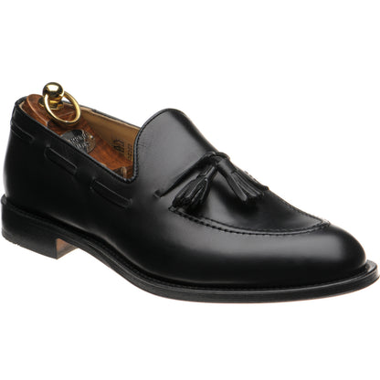 Product image for Herring St Davids mens tasselled loafers in black calf (second)