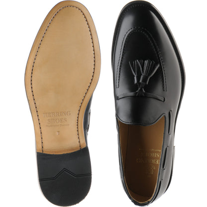 Product image for Herring St Davids mens tasselled loafers in black calf (second)