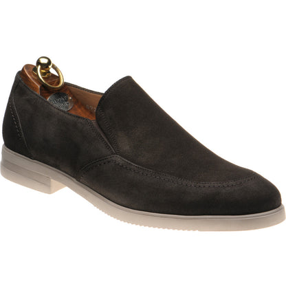 Product image for Herring St Jean mens rubber-soled loafers in dark brown suede