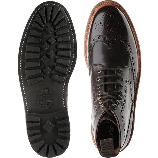 Product image for Herring Steeperton II mens rubber-soled boots in dark brown calf