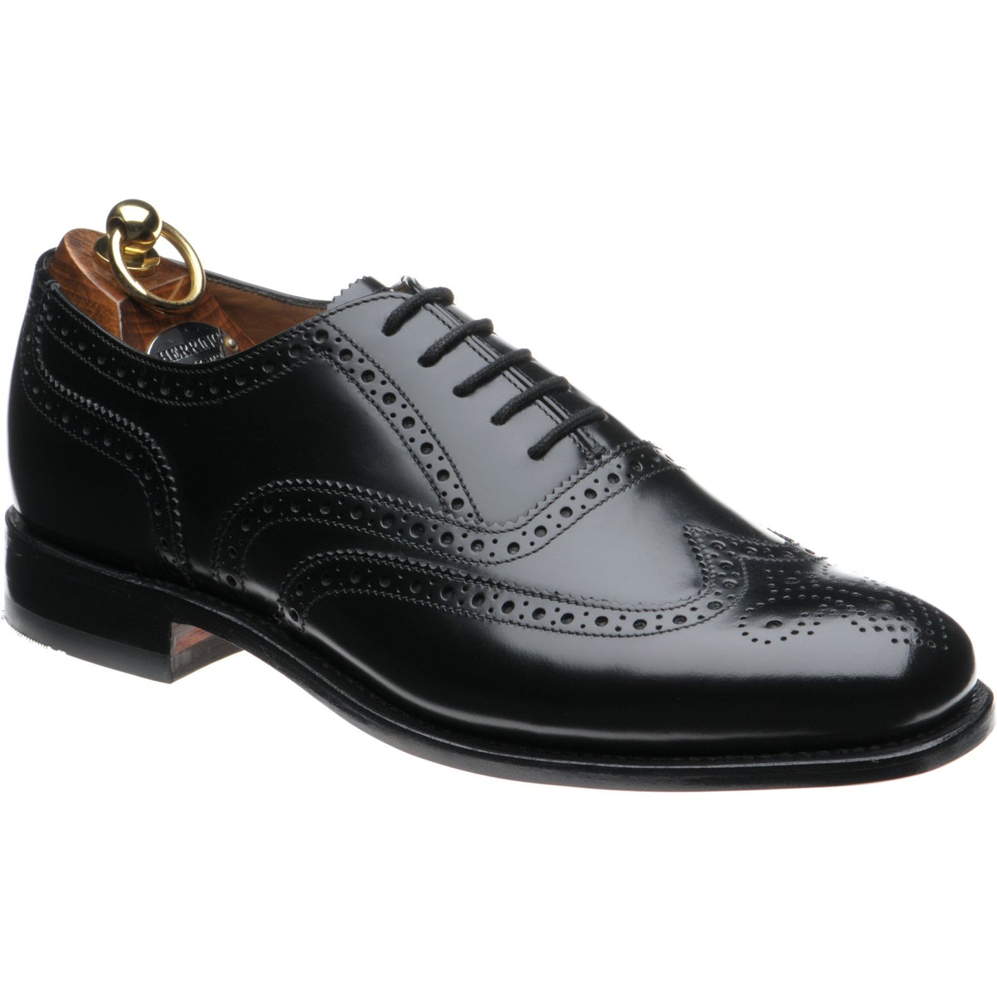 Product image for Herring Surrey II mens brogues in black polished (second)
