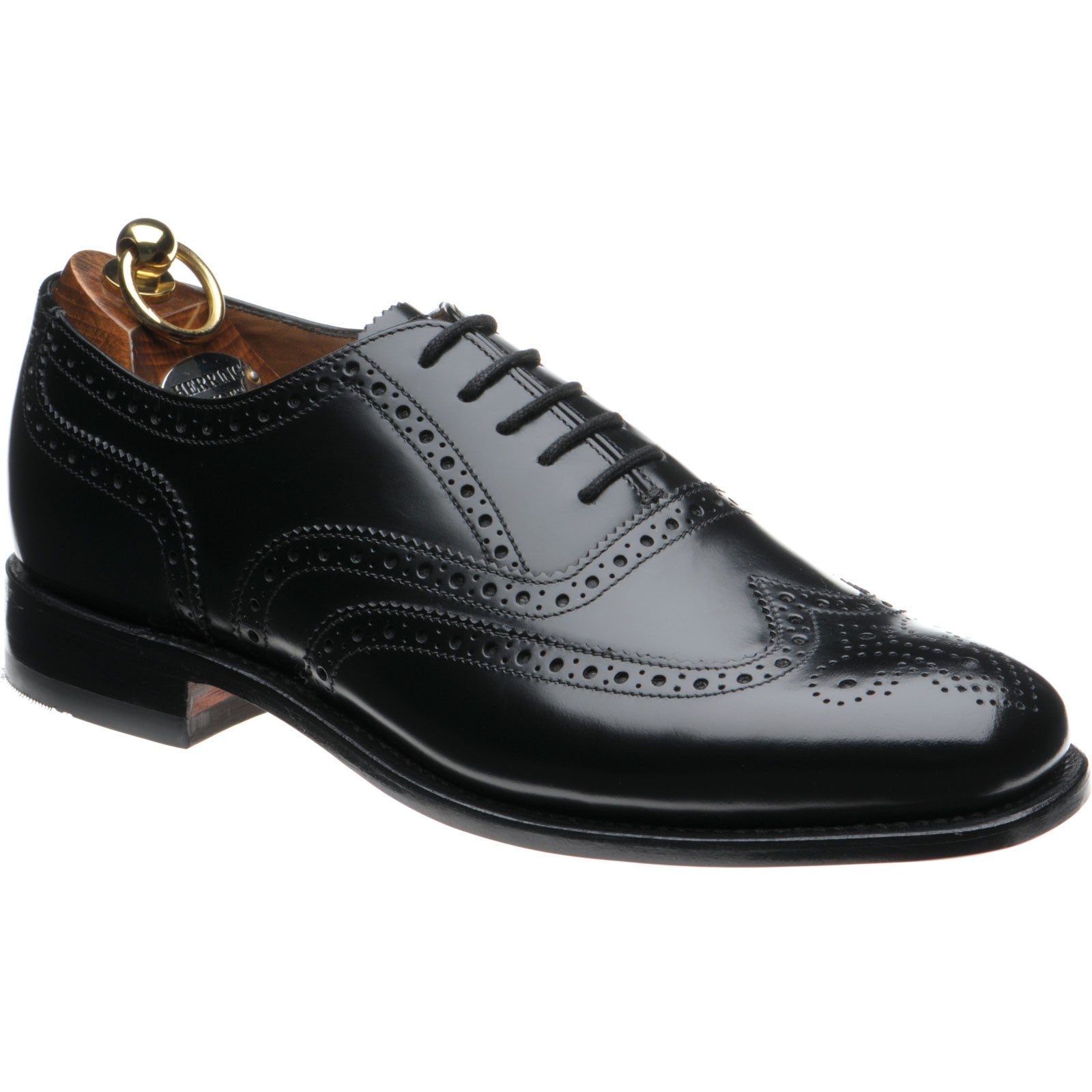 Product image for Herring Surrey II mens brogues in black polished (second)