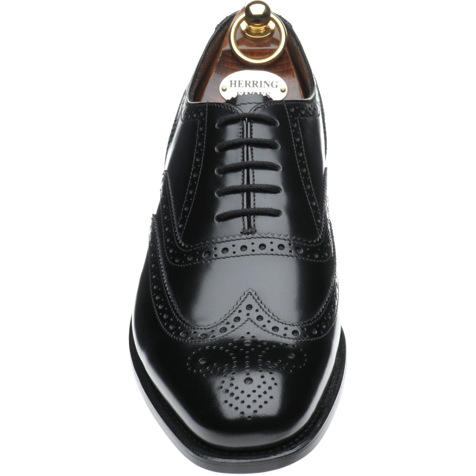 Product image for Herring Surrey II mens brogues in black polished (second)