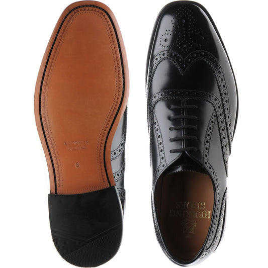 Product image for Herring Surrey II mens brogues in black polished (second)