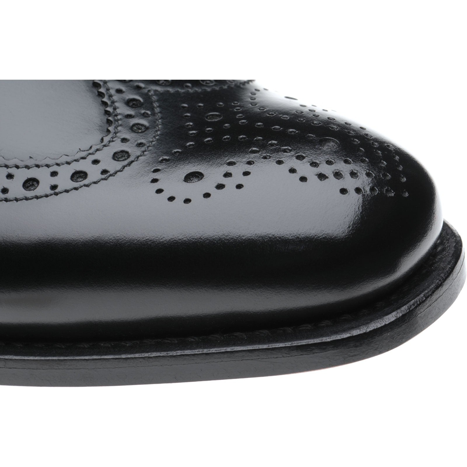 Product image for Herring Surrey II mens brogues in black polished (second)