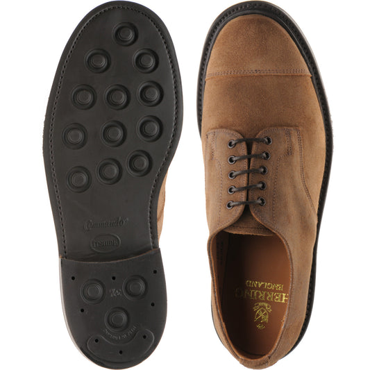 Product image for Herring Taw mens rubber-soled Derby shoes in brown waxy suede