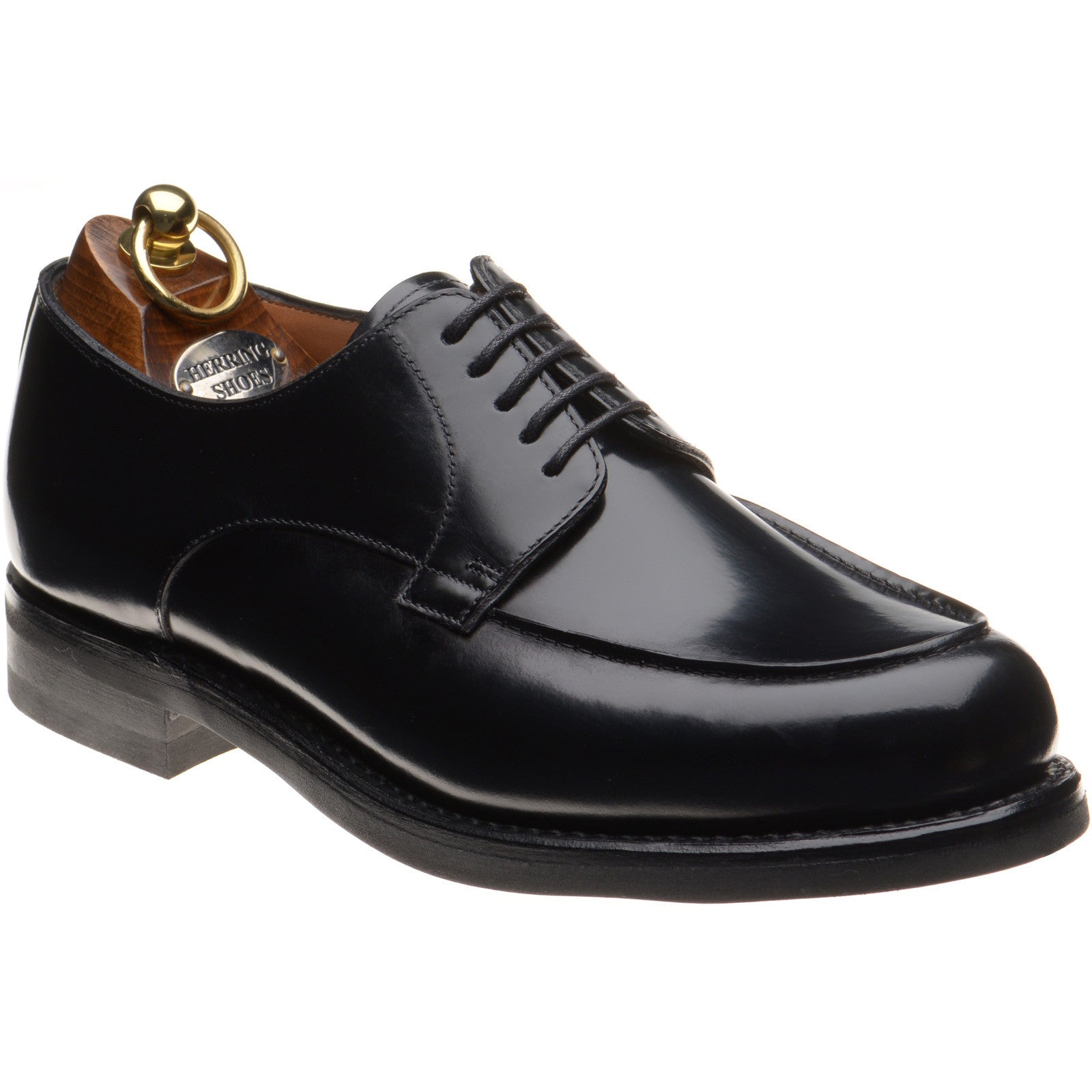 Product image for Herring Tours mens rubber-soled Derby shoes in black polished (second)