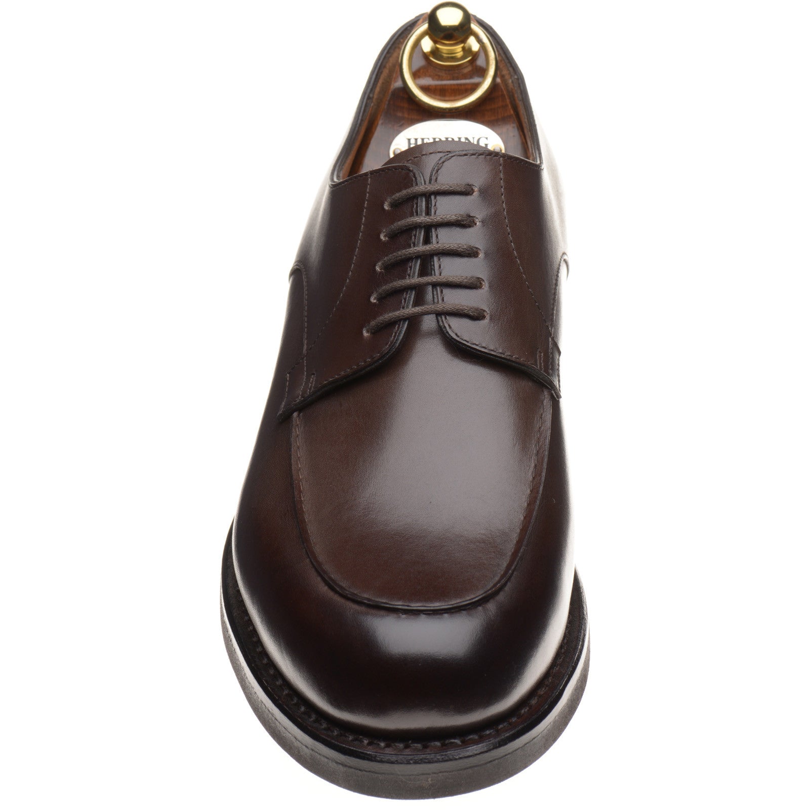 Product image for Herring Tours mens rubber-soled Derby shoes in dark brown calf