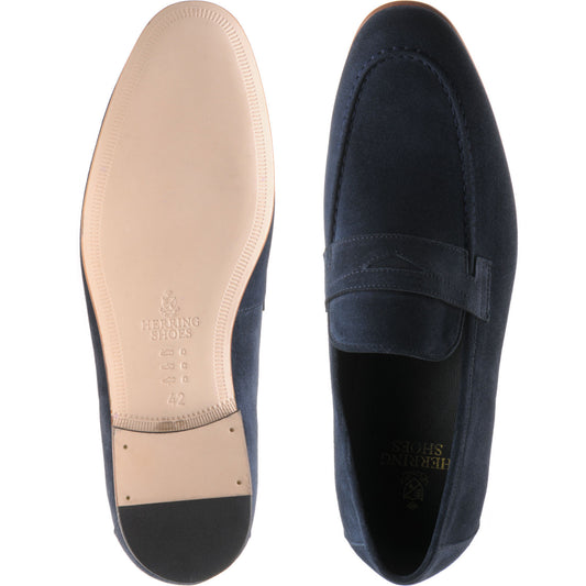 Product image for Herring Trovatore mens loafers in navy suede