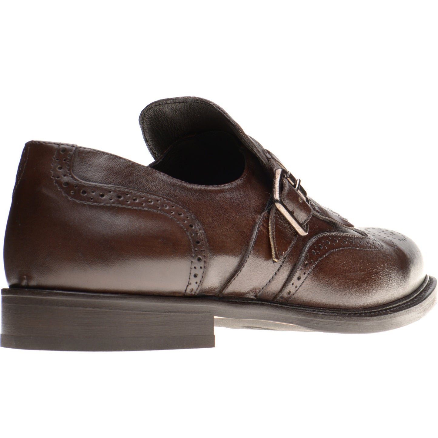 Product image for Herring Vecchio mens hybrid-soled monk shoes in dark brown calf