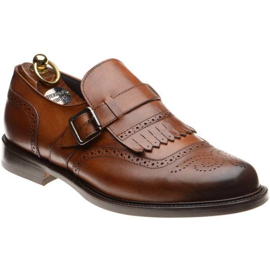 Product image for Herring Vecchio mens hybrid-soled monk shoes in tan calf