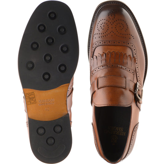 Product image for Herring Vecchio mens hybrid-soled monk shoes in tan calf