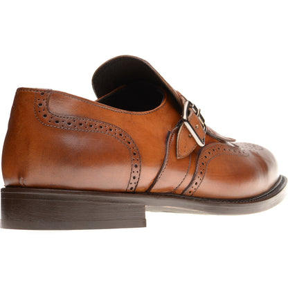 Product image for Herring Vecchio mens hybrid-soled monk shoes in tan calf
