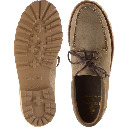 Product image for Herring Vilamoura mens rubber-soled deck shoes in taupe suede