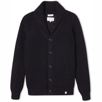 Product image for Herring Waffle Shawl Cardigan by Peregrine in navy
