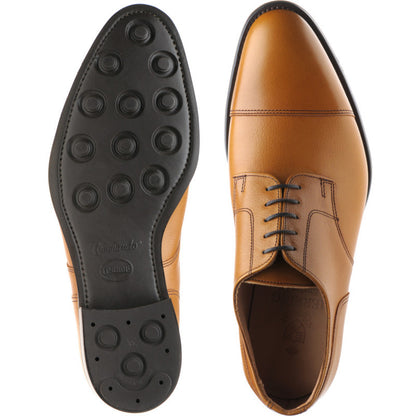 Product image for Herring Westport mens rubber-soled Derby shoes in tan grain calf