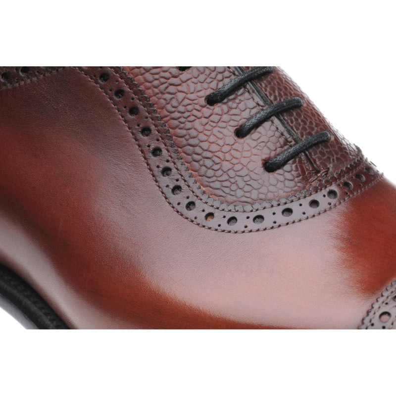 Product image for Herring Wordsworth mens semi-brogues in rosewood calf and grain