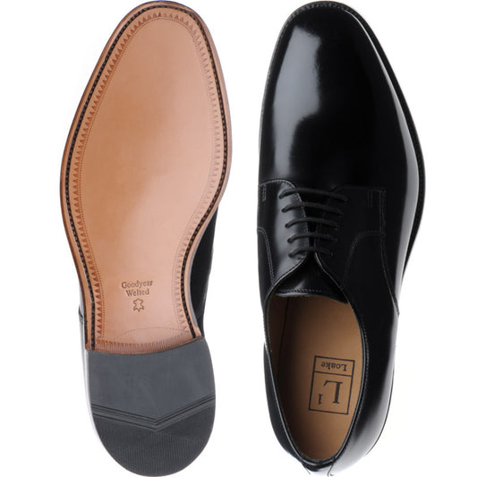 Product image for Loake 205 mens Derby shoes in black polished