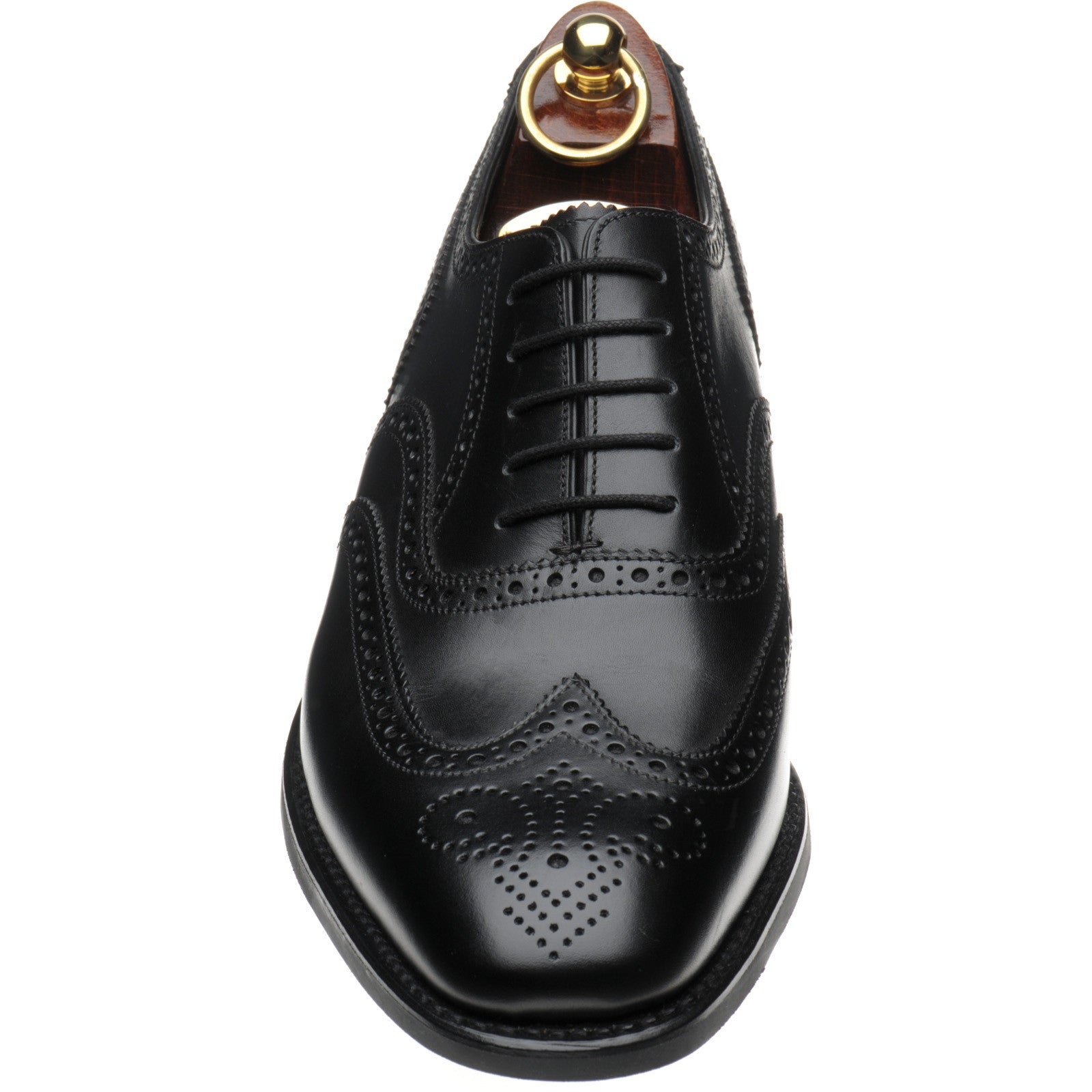 Product image for Loake 6018 mens rubber-soled brogues in black calf (second)