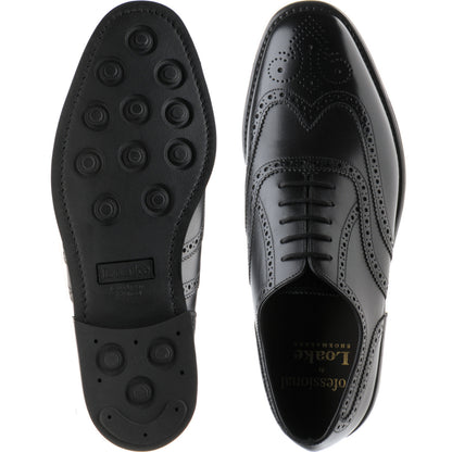 Product image for Loake 6018 mens rubber-soled brogues in black calf (second)