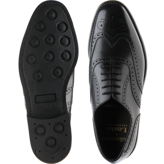 Product image for Loake 6018 mens rubber-soled brogues in black calf (second)