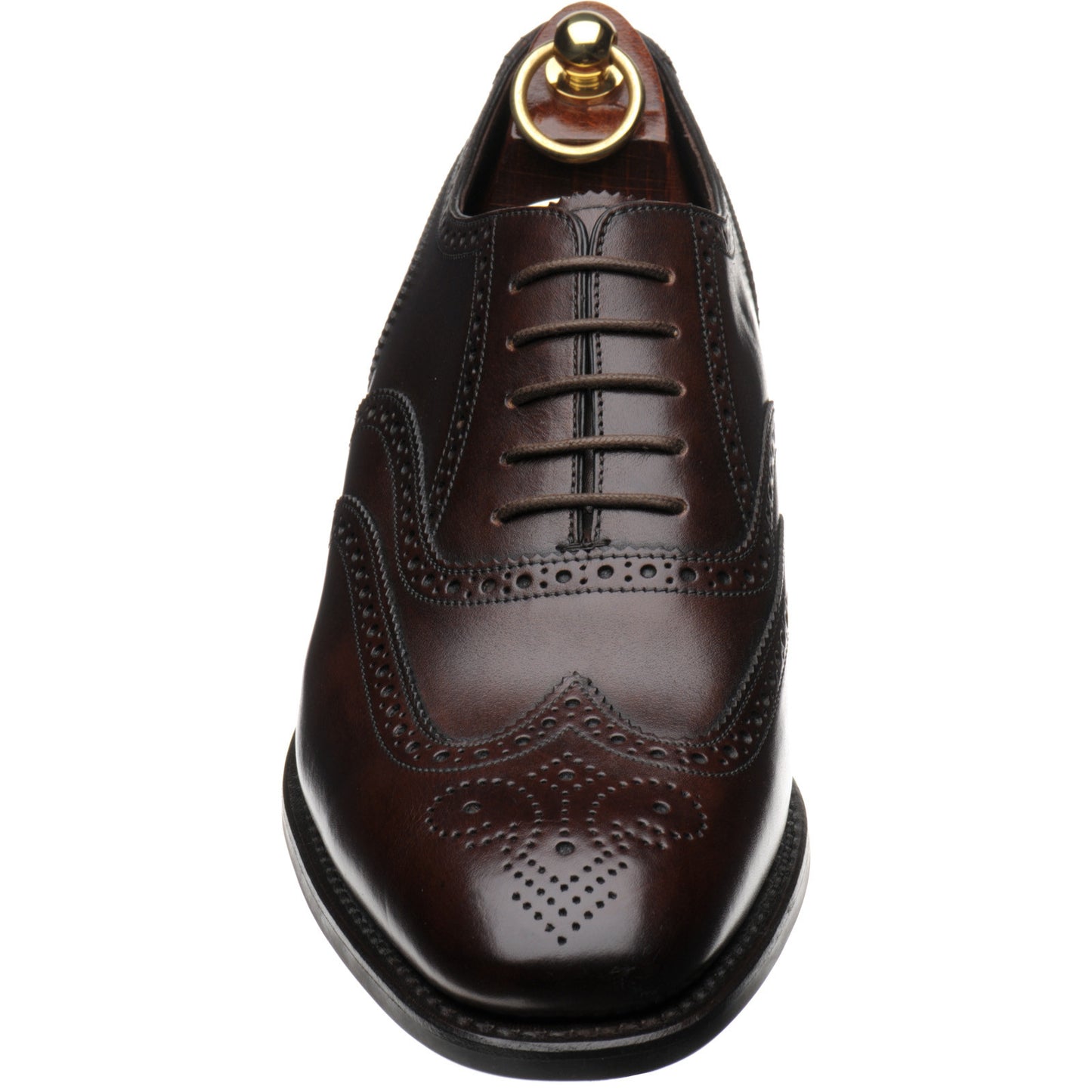 Product image for Loake 6018 mens rubber-soled brogues in dark brown calf (second)