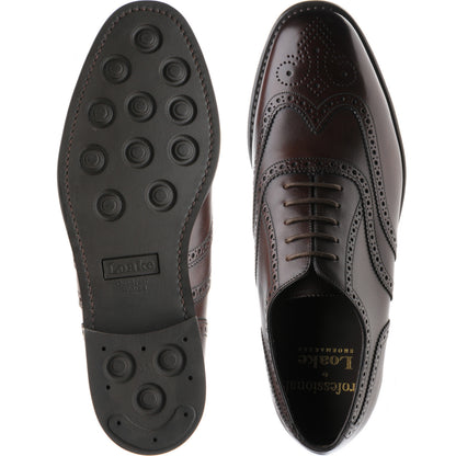 Product image for Loake 6018 mens rubber-soled brogues in dark brown calf (second)