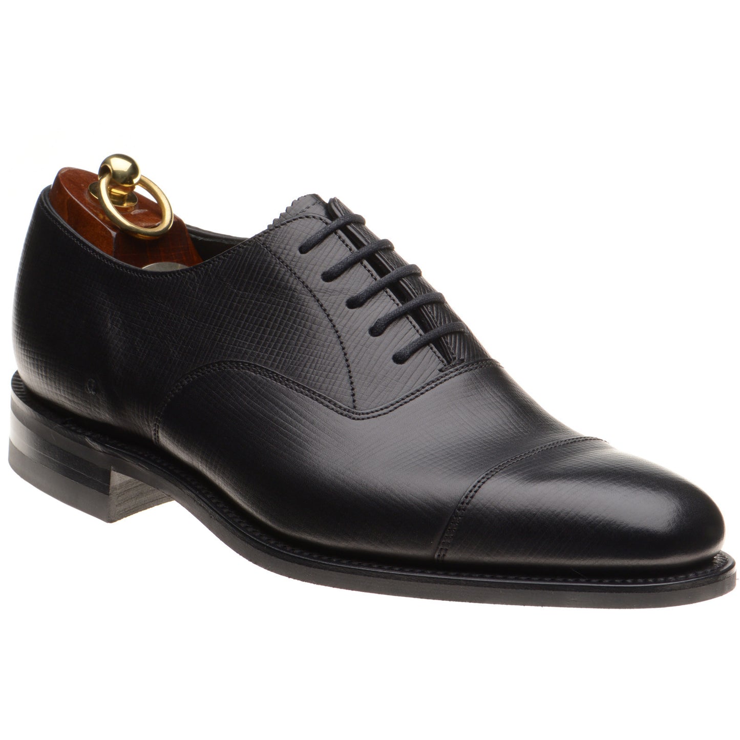 Product image for Loake Aldwych R mens rubber-soled Oxfords in black hatch grain (second)