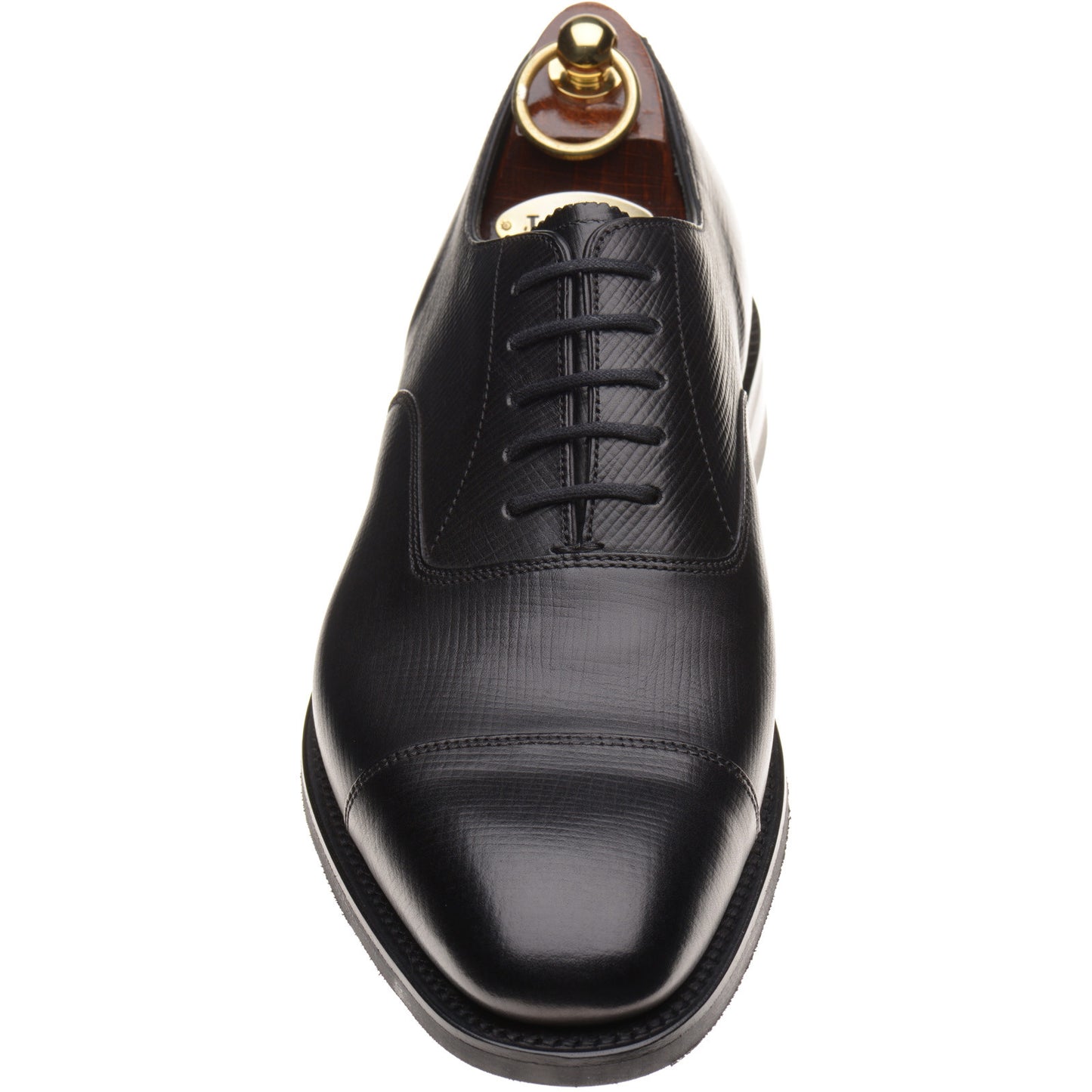 Product image for Loake Aldwych R mens rubber-soled Oxfords in black hatch grain (second)